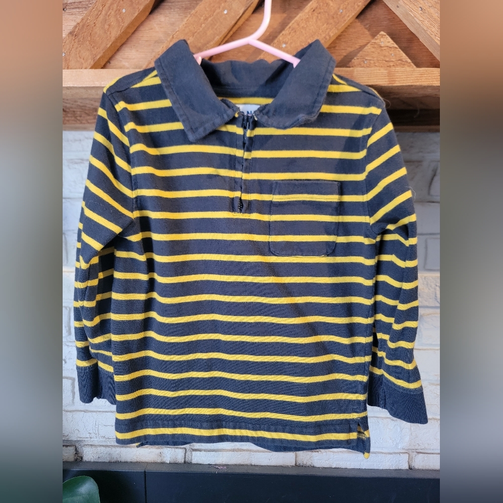 Old Navy Collared Long Sleeve Shirt 1/4 Zip Pocket 5t